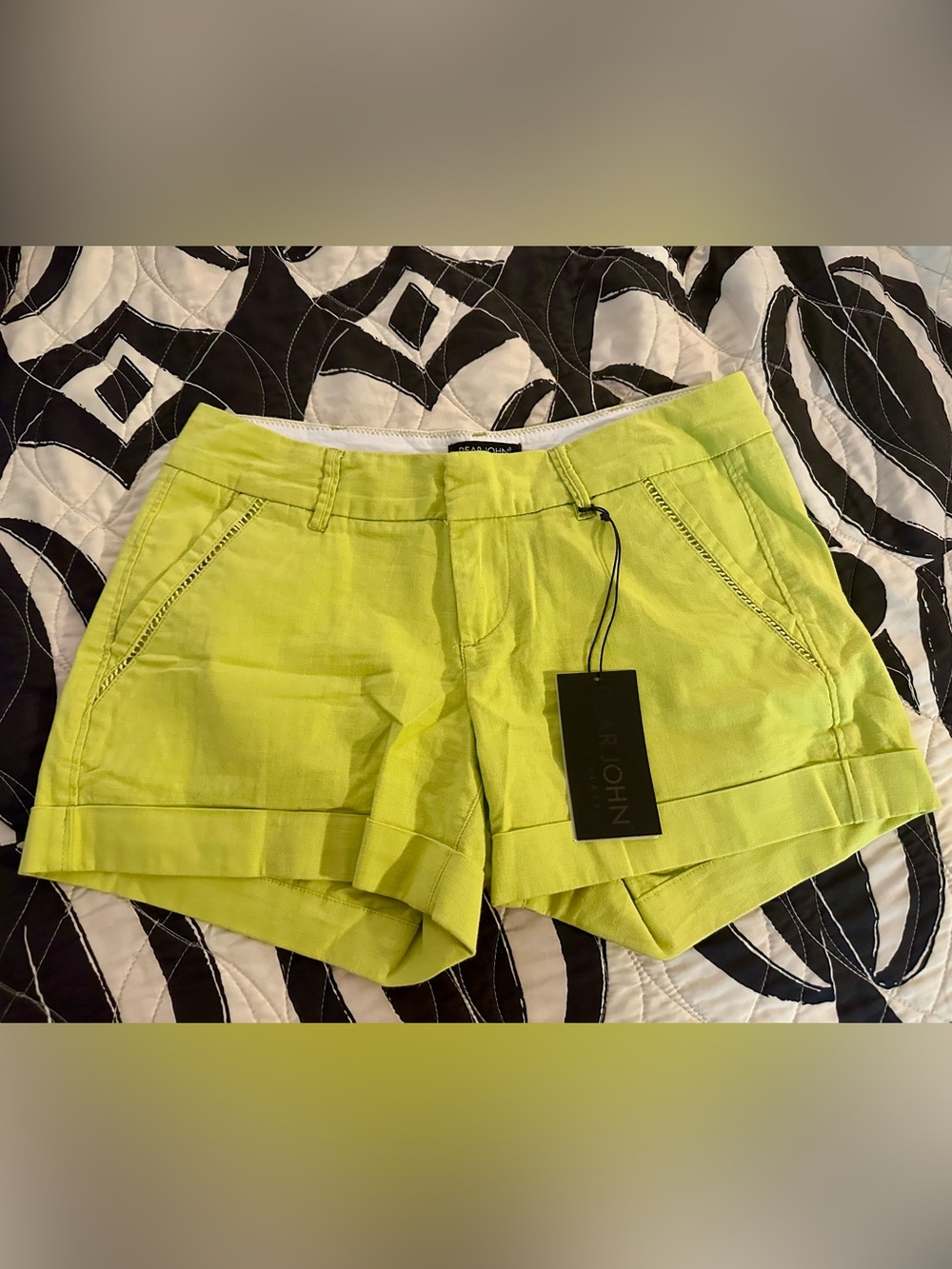 Dear John Yellow Shorts size 28 NWT